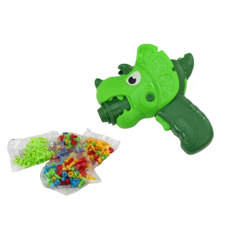 LEAN TOYS Walizka Stół Zestaw DIY Puzzle Klocki Dinozaur Śrubokręt 249 Elementów