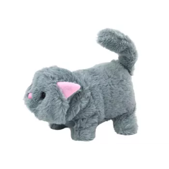 LEAN TOYS Pluszowy Interaktywny Kotek Chodzi i Miauczy Szary