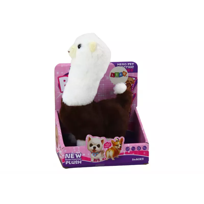LEAN TOYS Interactive Running Pet Llama Alpaca Brown 23cm