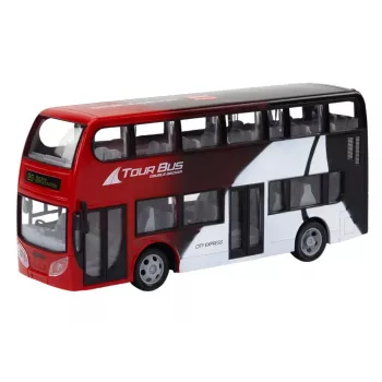 LEAN TOYS Double Decker Bus Zdalnie Sterowany RC Światła 1:24 Czerwony