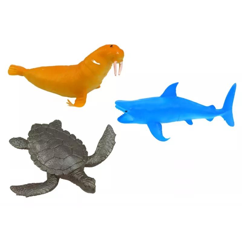 LEAN TOYS Zestaw figurek Zwierzęta Morskie Podwodne Pingwin Rekin Krab 10 szt.