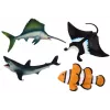 LEAN TOYS Zestaw figurek zwierząt morskich Rekin Delfin Płaszczka 5 szt.
