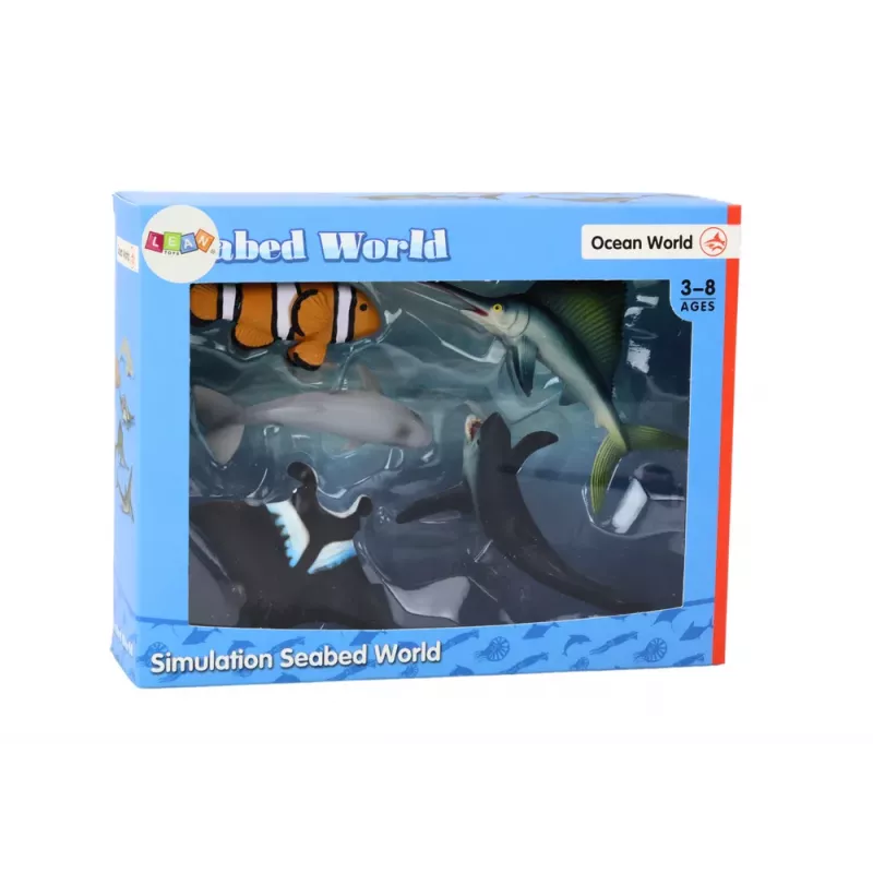 LEAN TOYS Zestaw figurek zwierząt morskich Rekin Delfin Płaszczka 5 szt.