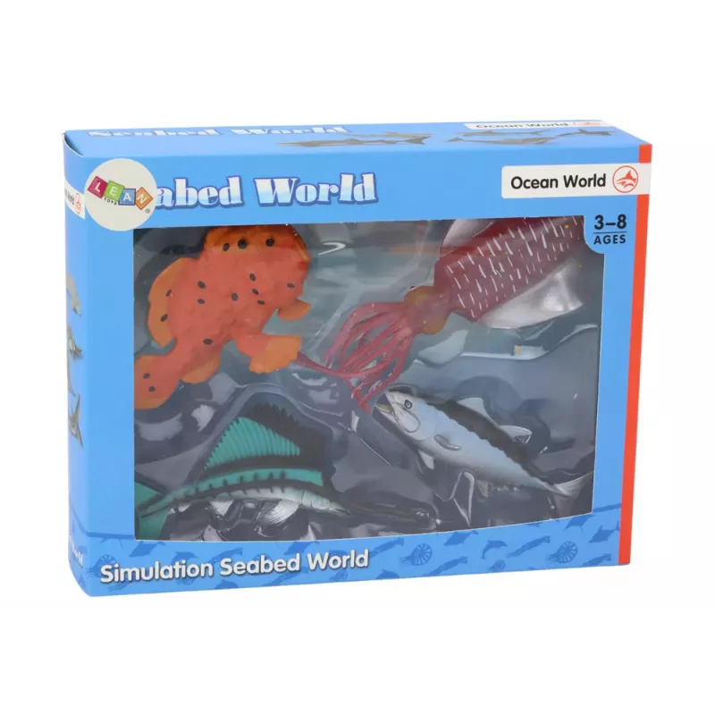 LEAN TOYS Zestaw figurek Zwierzęta Morskie Ryby Oceaniczne Kałamarnica 4 sztuki
