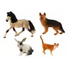 LEAN TOYS Zestaw figurek zwierząt domowych Koń Pies Królik Kot 4 sztuki