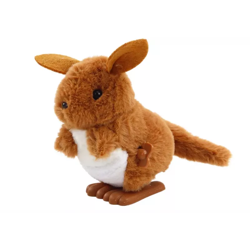 LEAN TOYS Jumping Kangaroo Wind-Up Plush Toy Decoration Brown
