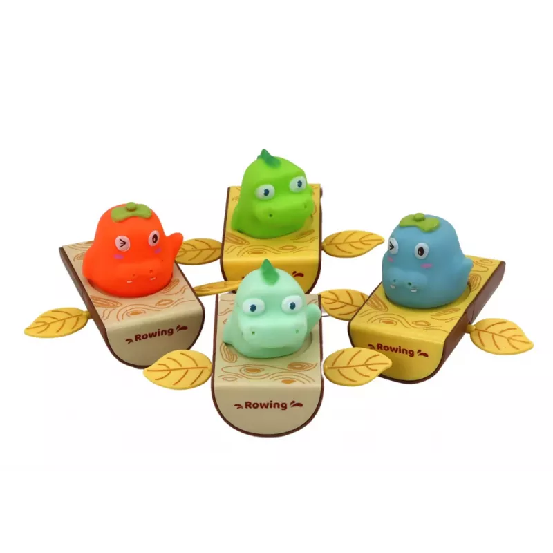 LEAN TOYS Nakręcana zabawka do kąpieli Dinozaur w łódce