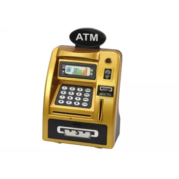 LEAN TOYS ATM Skarbonka Dla Dzieci Ucząca Oszczędzania Złoty Czarny