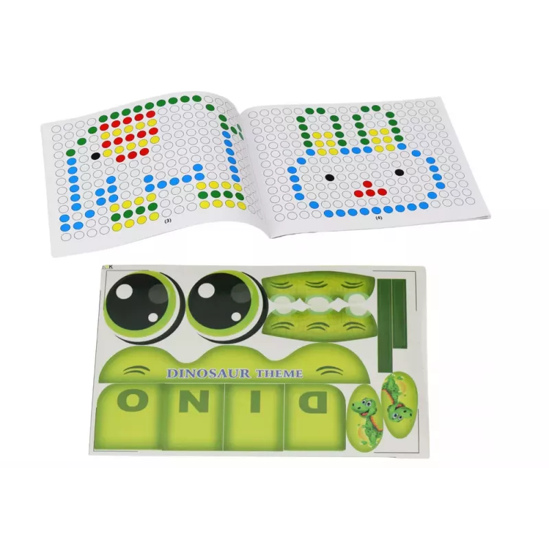 LEAN TOYS Edukacyjna Magnetyczna Tablica Dinozaur Puzzle Zielone Koraliki