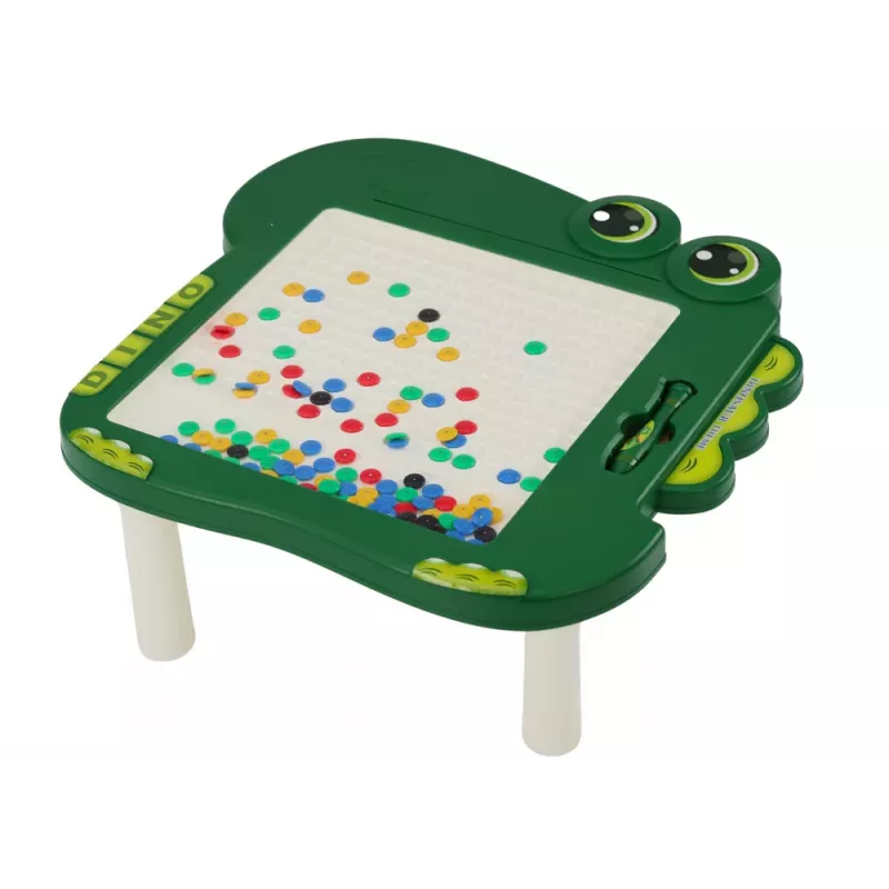 LEAN TOYS Dinozaur Edukacyjna Magnetyczna Tablica Podkładka Puzzle Zielony