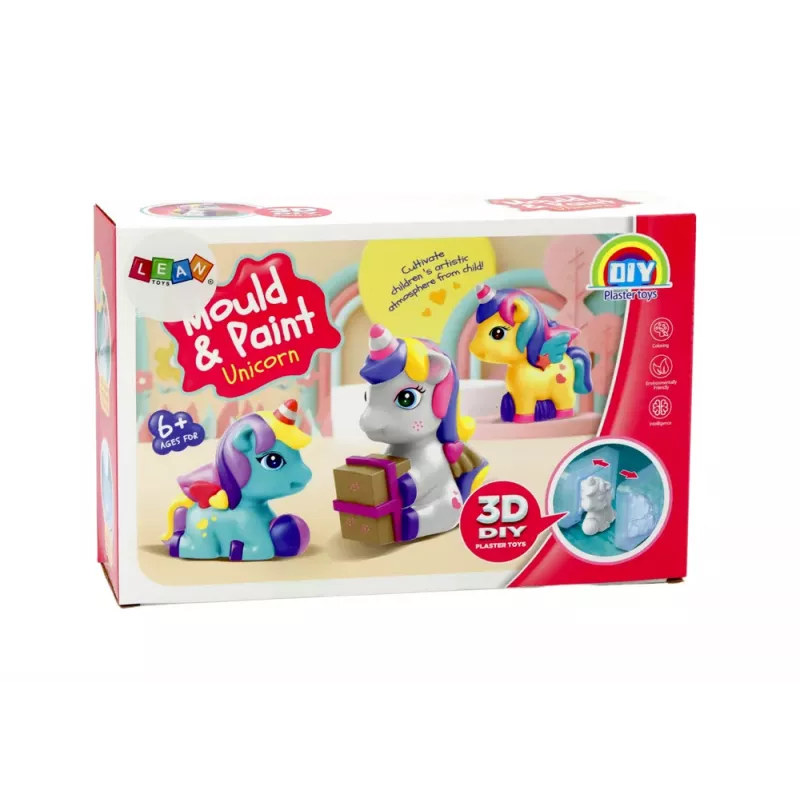 LEAN TOYS Creative Artistic Unicorn 3D Plaster Paint Set