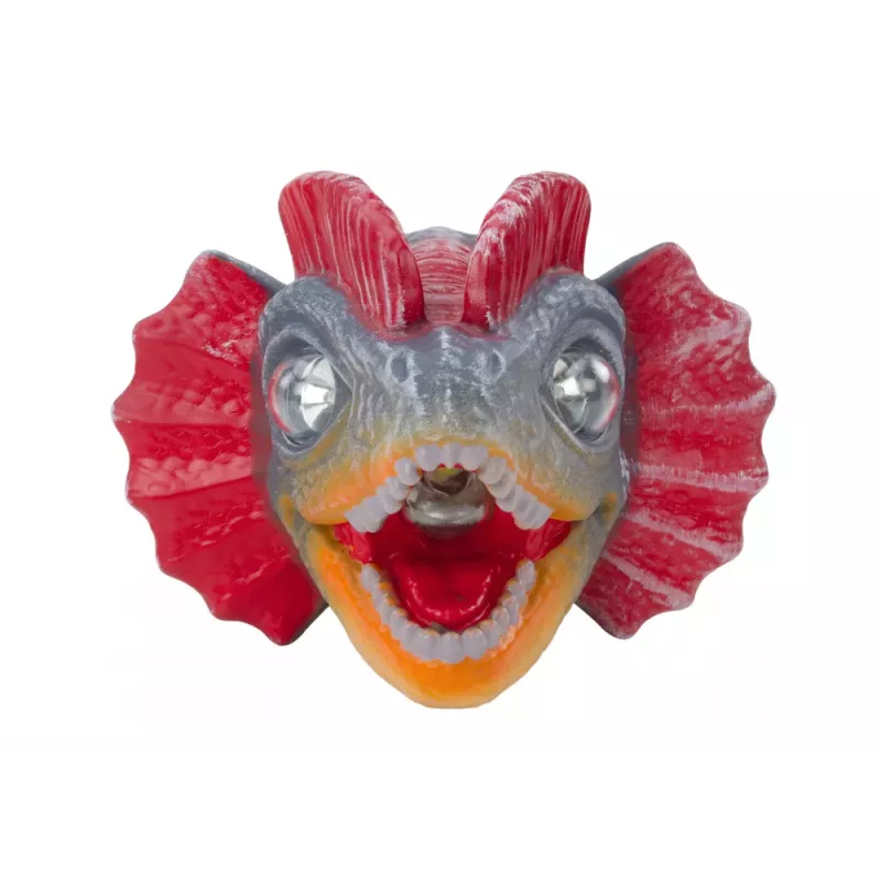LEAN TOYS Latarka czołowa Dinozaur Regulowana opaska 3 diody LED
