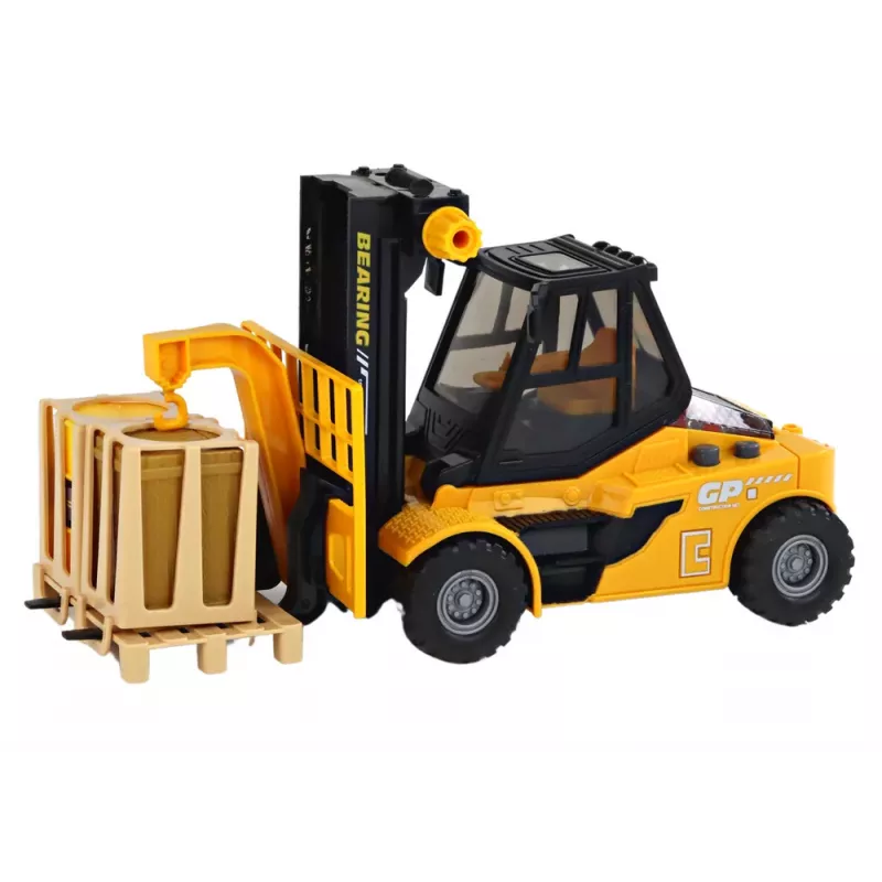 LEAN TOYS Żółta Wózek Widłowy 1:16 Ruchome Widły Dźwięki Światła