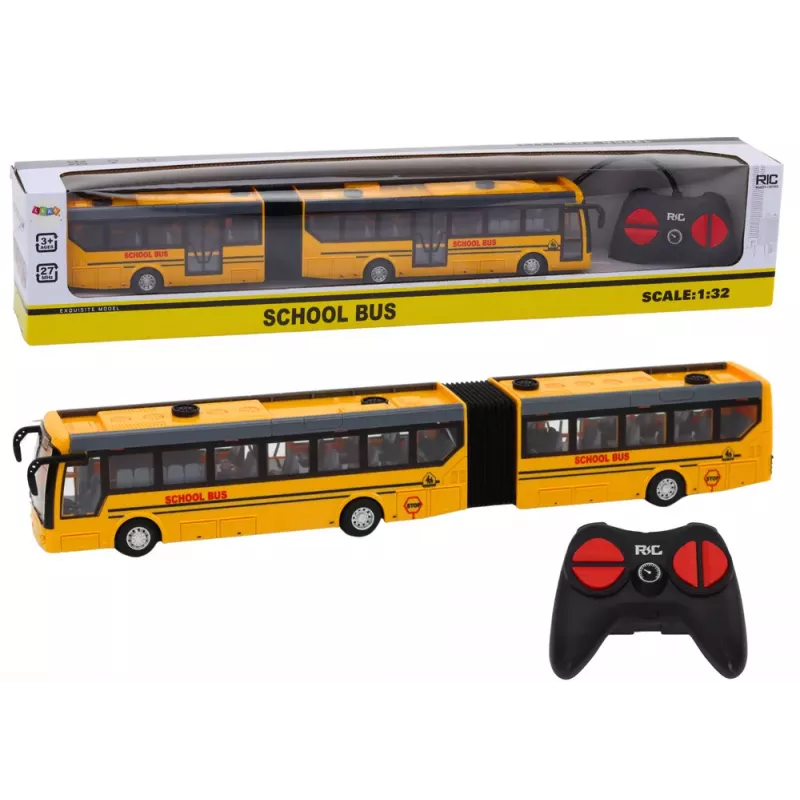LEAN TOYS Autobus szkolny RC z przegubem 1:32 Żółty
