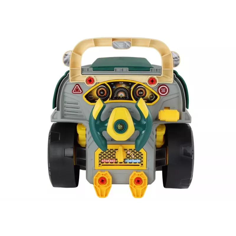 LEAN TOYS Warsztatowy Ciężarówka z Silnikiem Zestaw DIY do Rozkładania Zielony