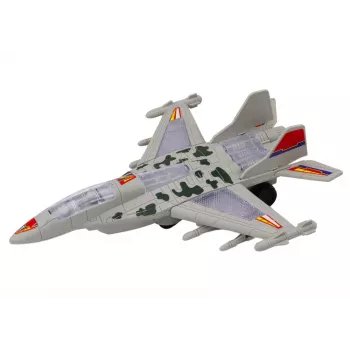 LEAN TOYS Military Fighter F35 Driving Lights Sounds Gray