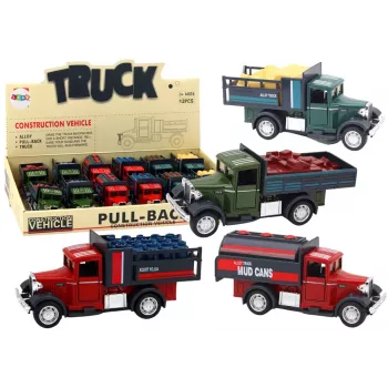 LEAN TOYS Aluminiowy Samochód Dostawczy z Otwieranymi Drzwiami, Światłami i Dźwiękami 1:24 Metalowy Van Die-Cast