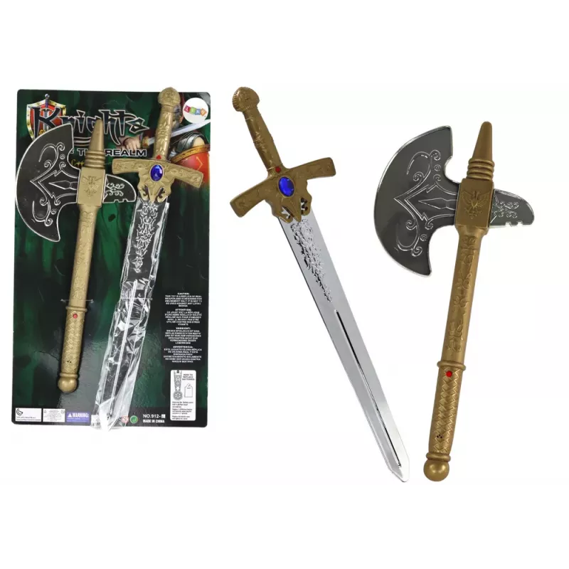 LEAN TOYS Sword Ax Knight Set - Zestaw Rycerski dla Dzieci