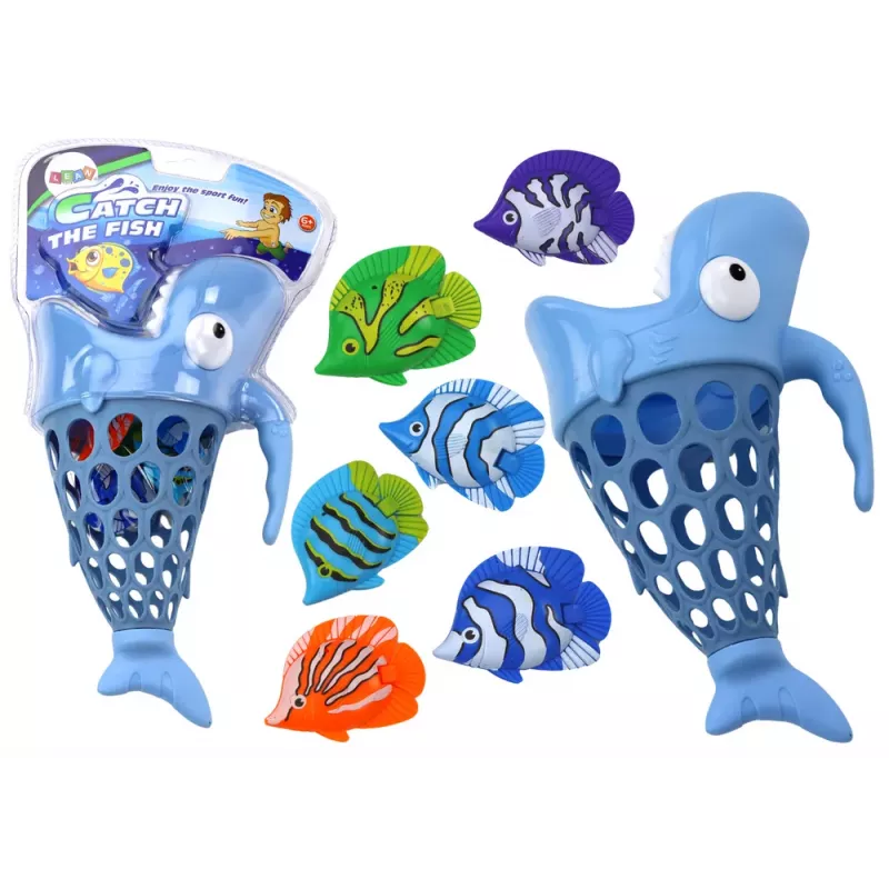 LEAN TOYS Koszyk Wędkarski Uchwyt na Ryby Rekin Niebieski