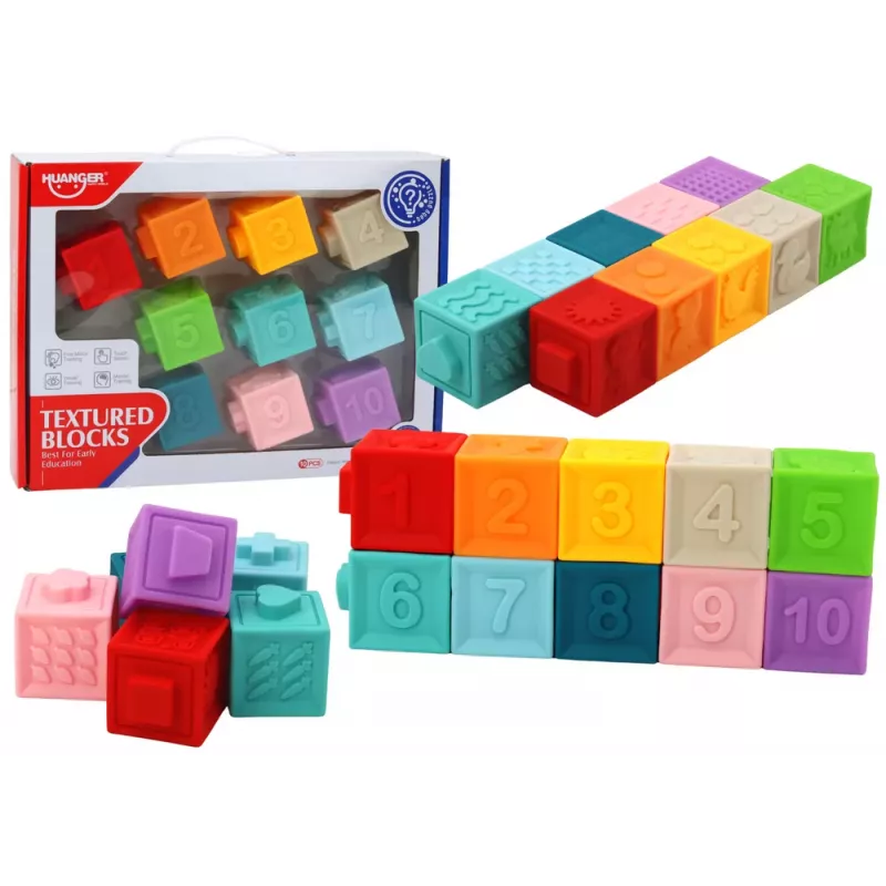 LEAN TOYS Puzzle Edukacyjne dla Maluchów, Klocki, Kształty, Cyfry
