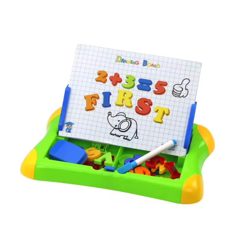LEAN TOYS Magnetyczna Tablica Edukacyjna Litery Cyfry Marker Gąbka