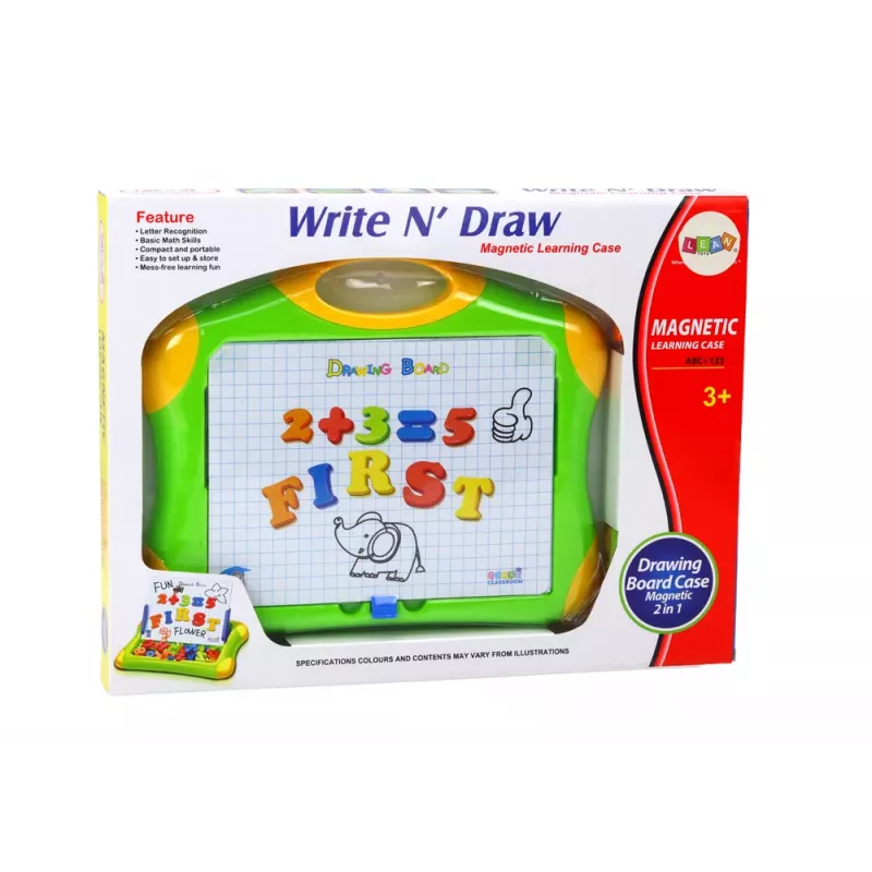 LEAN TOYS Magnetyczna Tablica Edukacyjna Litery Cyfry Marker Gąbka