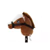 LEAN TOYS Pluszowa Głowa Konia na Kiju Hobby Horse Ciemny Brąz Krótkowłosy Odgłosy Konia