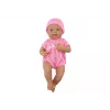LEAN TOYS Baby Doll w różowym ubranku, czapce, smoczku i kocyku