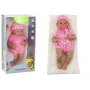LEAN TOYS Baby Doll w różowym ubranku, czapce, smoczku i kocyku