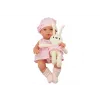 LEAN TOYS Lalka w Króliczym Nosidełku w Różowym Kraciastym Stroju