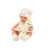 LEAN TOYS Lalka bobas w nosidełku z króliczym strojem, beżowy