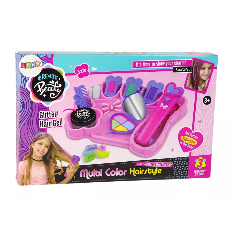 LEAN TOYS Kreda do Malowania Włosów, Kolorowe Pasemka, Prostownica, Akcesoria