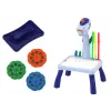 LEAN TOYS Mini Projektor Tetris Stół 2w1 Niebieski Jednorożec