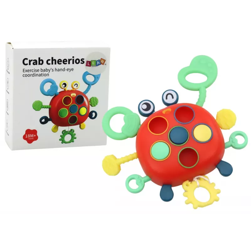 LEAN TOYS Krabik Sensoryczna Interaktywna Zabawka Edukacyjna Dla Dzieci Gryzak