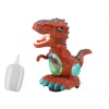 LEAN TOYS Dinozaur Tańczący z Czujnikiem Przeszkód Światła Dźwięki Brązowy