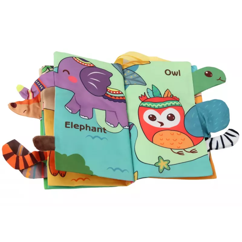 LEAN TOYS Miękka Książeczka Edukacyjna Szeleszczące Zwierzęta Dżungla