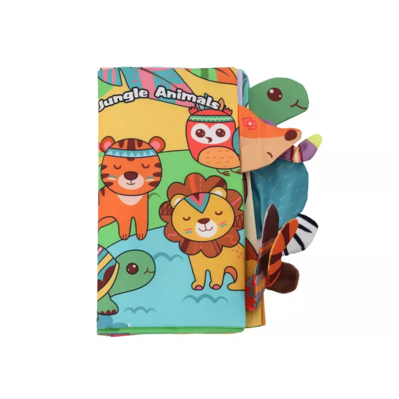 LEAN TOYS Miękka Książeczka Edukacyjna Szeleszczące Zwierzęta Dżungla