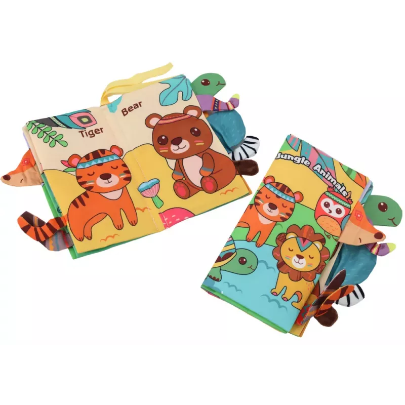 LEAN TOYS Miękka Książeczka Edukacyjna Szeleszczące Zwierzęta Dżungla
