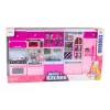 LEAN TOYS Zestaw mebli kuchennych dla lalek Lodówka Kuchenka Akcesoria Różowy