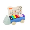 LEAN TOYS Hipopotam z Talerzami na Kółkach Instrument dla Dzieci Kolorowy Edukacyjny