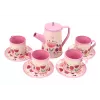 LEAN TOYS Zestaw Kawowo-Herbaciany Kubki Czajnik Taca Różowa Kawiarnia 12 szt.