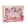LEAN TOYS Zestaw Kawowo-Herbaciany Kubki Czajnik Taca Różowa Kawiarnia 12 szt.