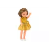 LEAN TOYS Lalka Żółta Sukienka Brązowe Włosy Duża Lalka 33cm