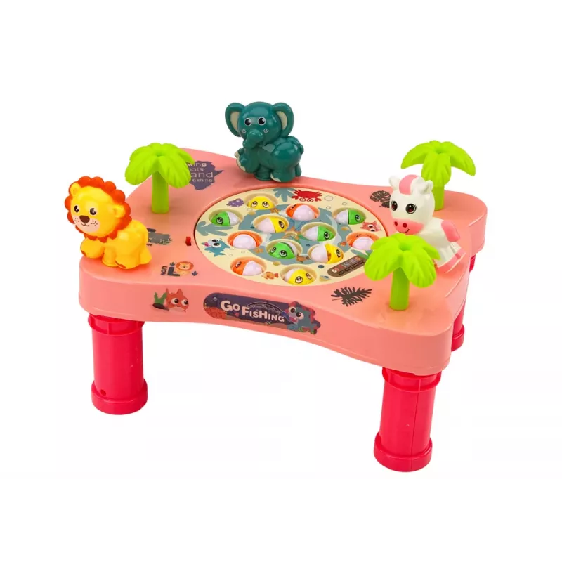 LEAN TOYS Fishing Arcade Game Pink Table