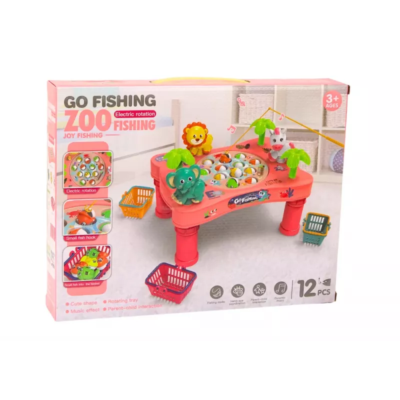LEAN TOYS Fishing Arcade Game Pink Table