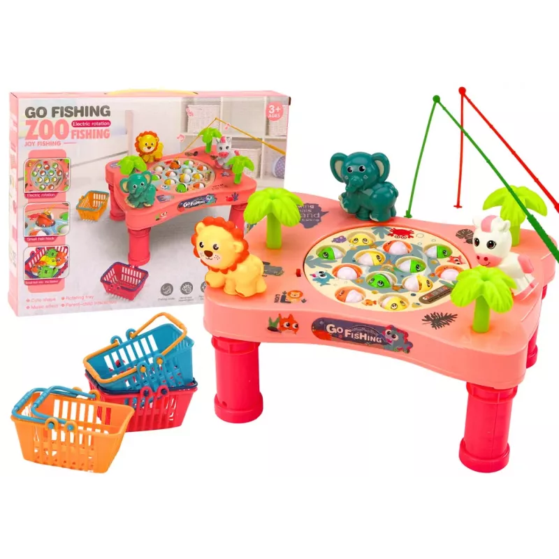 LEAN TOYS Fishing Arcade Game Pink Table