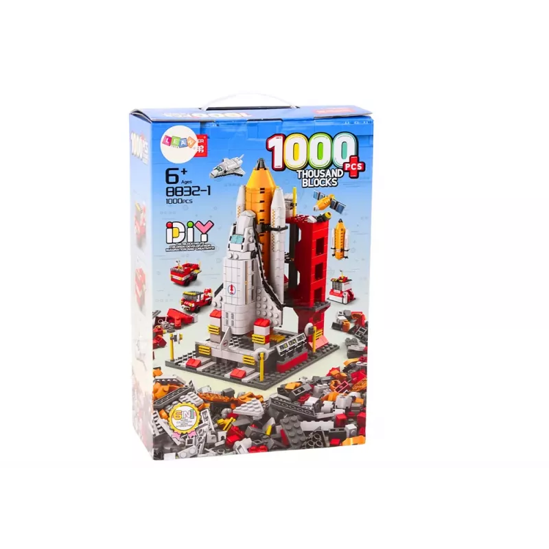 LEAN TOYS Klocki Konstrukcyjne Rakieta Kosmiczna 6w1 Pojazdy Kosmiczne 1000 szt.