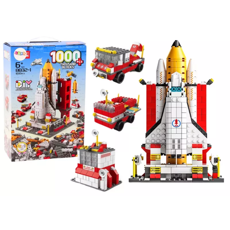 LEAN TOYS Klocki Konstrukcyjne Rakieta Kosmiczna 6w1 Pojazdy Kosmiczne 1000 szt.