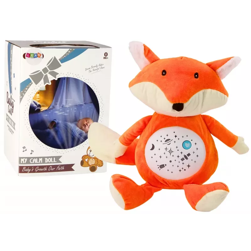 LEAN TOYS Pluszowy Miś z Lampką i Dźwiękami, Tryb Nocny i Dzienne, Lis