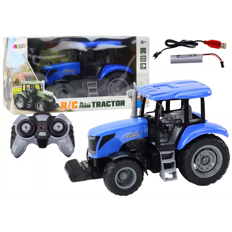 LEAN TOYS Remote Controlled Tractor RC 2.4G Sounds Blue